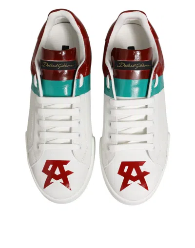 Pre-owned Dolce & Gabbana Multicolor Leather Logo Low Top Sneakers Men's Shoes ()