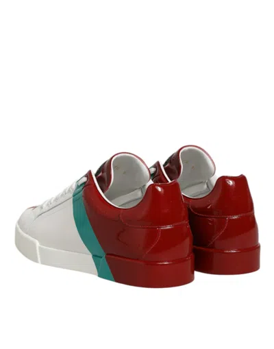 Pre-owned Dolce & Gabbana Multicolor Leather Logo Low Top Sneakers Men's Shoes ()