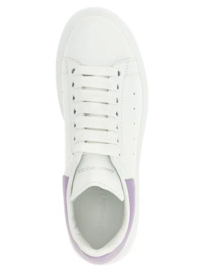 Alexander Mcqueen White Leather Sneakers With Lilac Leather Heel In Yellow