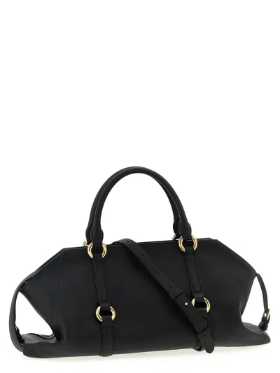 Alexander Mcqueen Borsa A Mano Farringdon Media In Pelle Nera Donna In Black