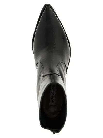 Aquazzura Ankle Boots With Block Heel And Pointed Toe In Black