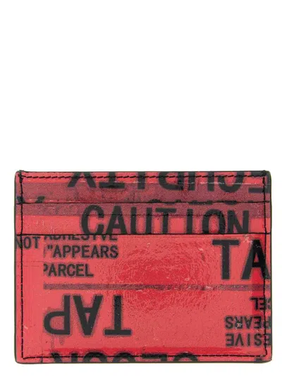 Balenciaga Portacarte Tape Type In Leather In Red