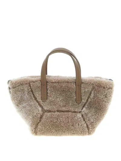 Brunello Cucinelli 'bc Duo' Mini Handbag In Gray