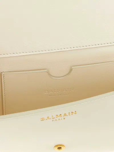 Balmain Crinkled Leather Wallet With Shuffle Chain In White