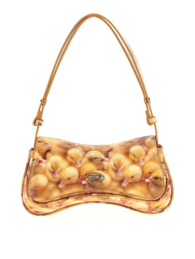 Diesel Play-glossy Clutch With Print In Multi
