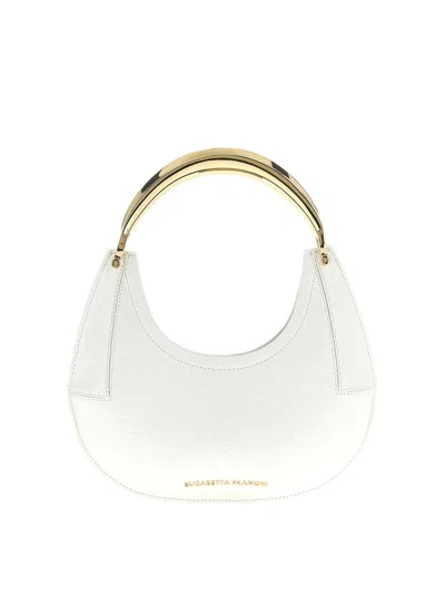 Elisabetta Franchi Logo-plaque Shoulder Bag In White