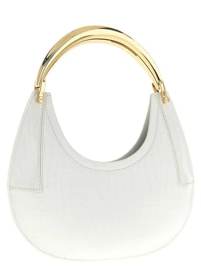 Elisabetta Franchi Logo-plaque Shoulder Bag In White