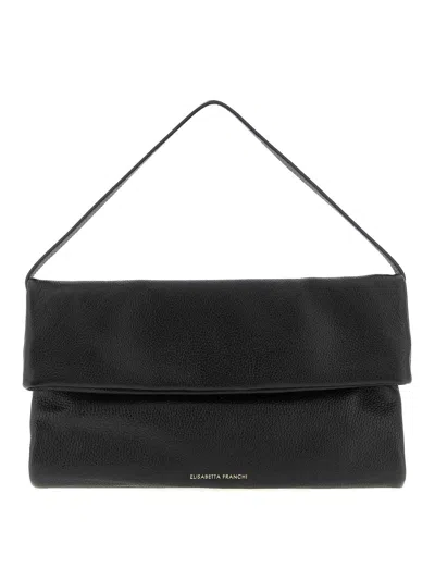 Elisabetta Franchi Signature Shoulder Bag Top Handle In Black