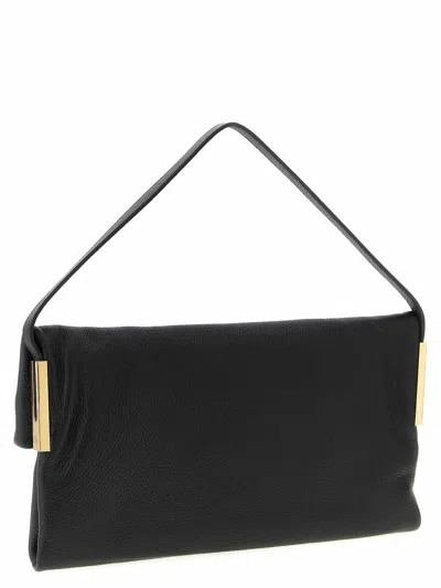 Elisabetta Franchi Signature Shoulder Bag Top Handle In Black