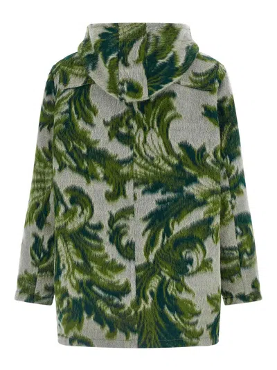 Etro Hooded Jacquard Wool-blend Jacket In Multi