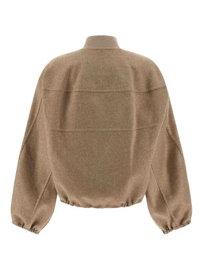 Fabiana Filippi Cashmere Bomber Jacket In Brown