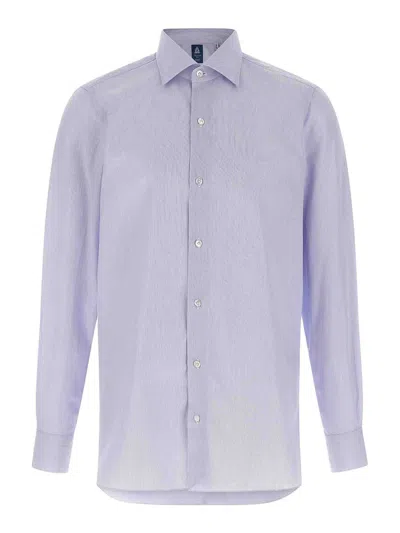 Finamore 1925 Luigi Shirt And Blouse Light Blue In Purple