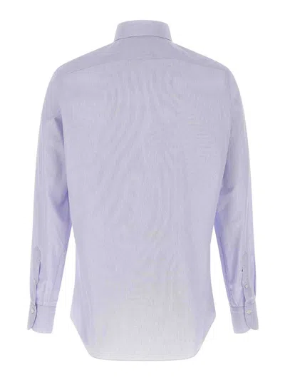 Finamore 1925 Luigi Shirt And Blouse Light Blue In Purple
