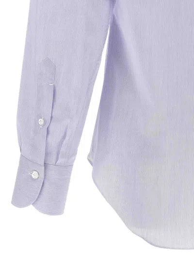 Finamore 1925 Luigi Shirt And Blouse Light Blue In Purple