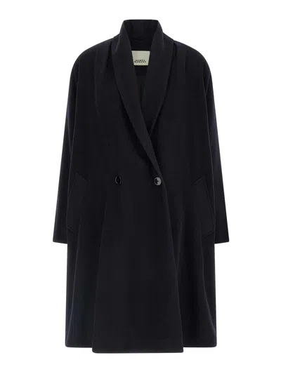 Isabel Marant Black Elise Wool Double-breasted Coat In Black