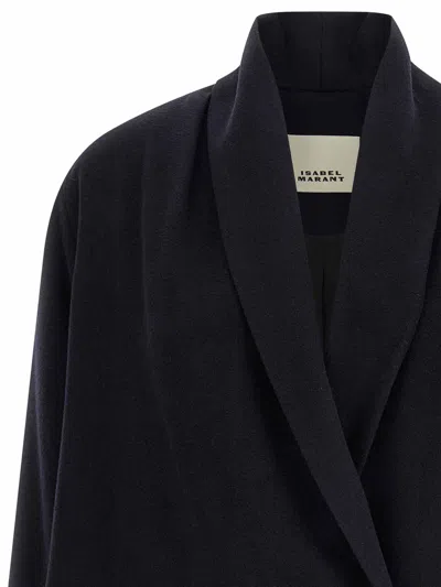 Isabel Marant Black Elise Wool Double-breasted Coat In Black