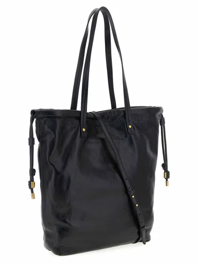 Isabel Marant Adjustable Strap Shoulder Bag With Top Handles In Black