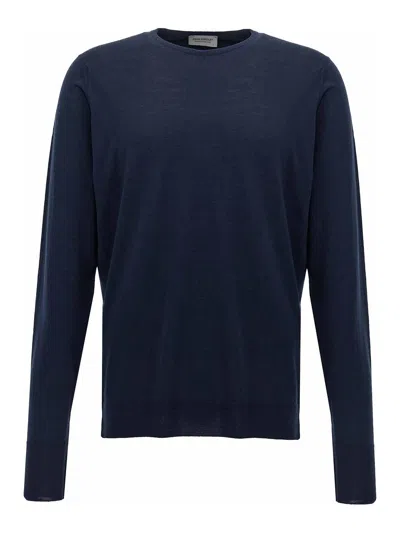 John Smedley Marcus Extra Fine Merino Wool Jumper Clothing In Blue
