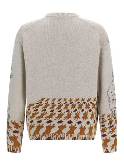 Jw Anderson Jacquard Pattern Sweater Sweaters And Cardigans Gray In Brown
