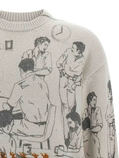 Jw Anderson Jacquard Pattern Sweater Sweaters And Cardigans Gray In Brown