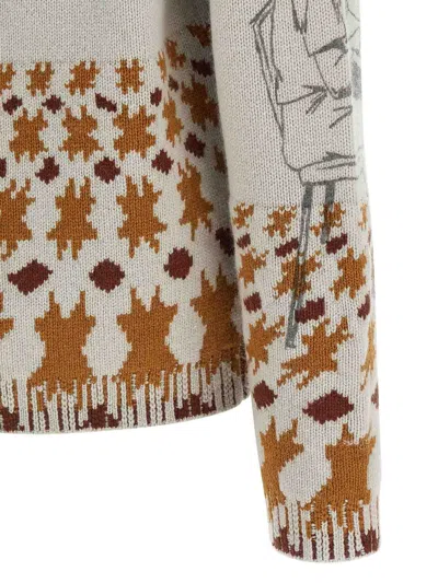 Jw Anderson Jacquard Pattern Sweater Sweaters And Cardigans Gray In Brown