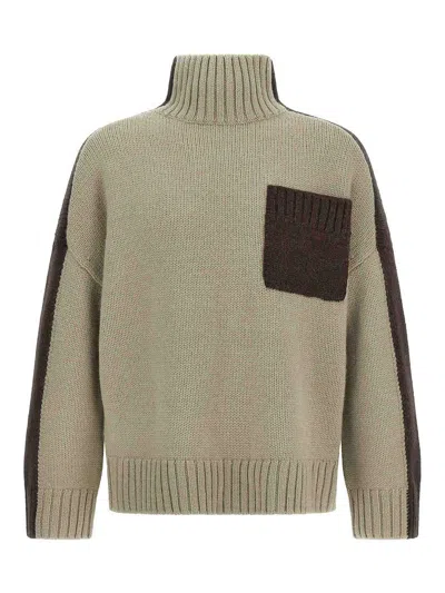 Jw Anderson Two Tone Patch Pocket Sweater In Multi