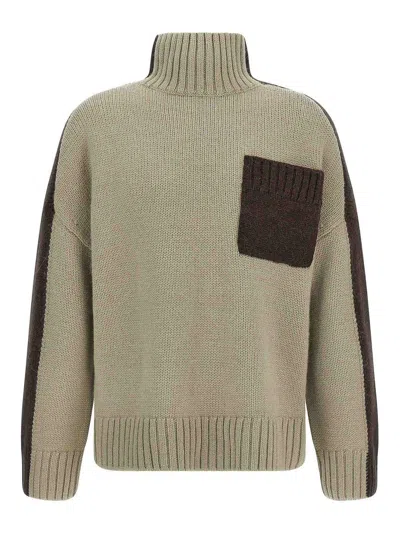 Jw Anderson Two Tone Patch Pocket Sweaters And Cardigans Multicolor In Gray