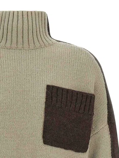 Jw Anderson Two Tone Patch Pocket Sweaters And Cardigans Multicolor In Gray
