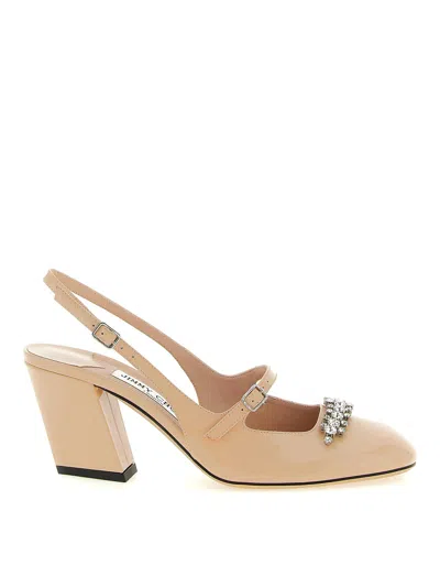Jimmy Choo 'belinda' Embellished Slingback Pump In Neutral