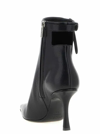 Jimmy Choo Camie Black Ankle Boots With Knot Detail In Leather Woman In Black