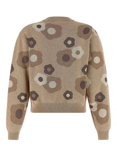 Kenzo Hana Dots Sweaters And Cardigans Beige In Brown