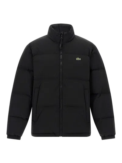 Lacoste Water-repellent Down Jacket With Packable Hood Clothing In Black