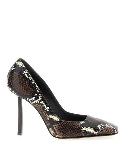 Le Silla 100mm Vittoria Python-print Pumps In Burgundy