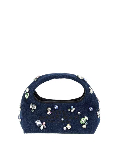 Marc Jacobs Denim Mini Sack Handbag With Embellished Design In Blue