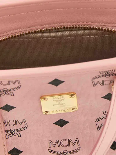 Mcm Mini Tote Bag Toni Top-zip In Nude