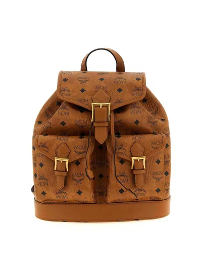 Mcm Straps Detail Hardware Pockets Handle In Brown
