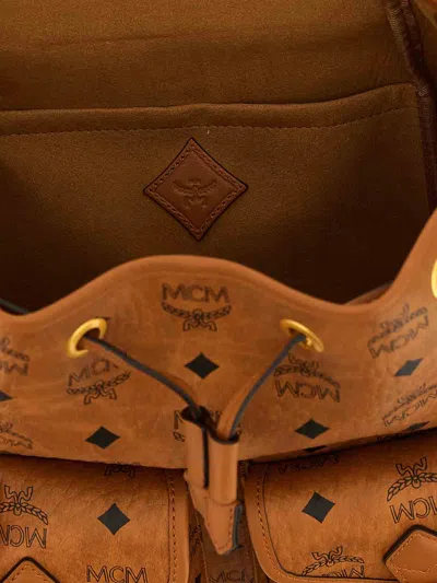 Mcm Straps Detail Hardware Pockets Handle In Brown