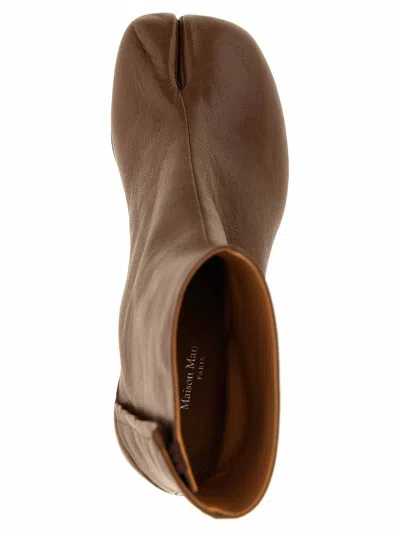 Maison Margiela Tabi Ankle Boots Woman Black In Brown