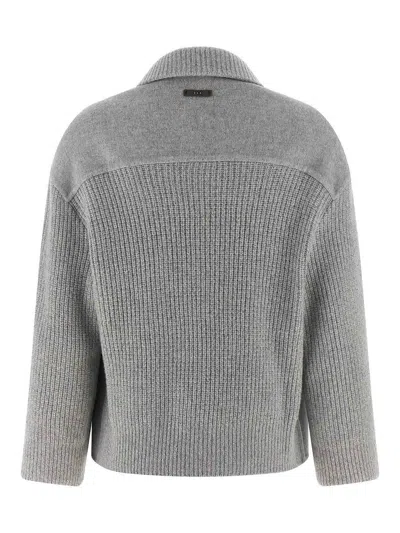 Peserico Double Cloth Jacket In Gray