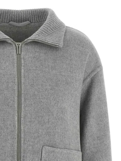 Peserico Double Cloth Jacket In Gray