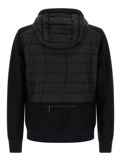 Parajumpers Quilted Black Down Jacket With Hood And Textured Sides In Black