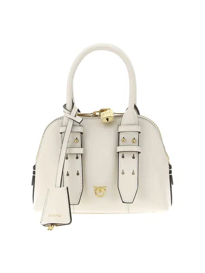 Pinko Leather Mini Escape Bag Bowling Bag In White