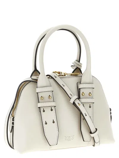 Pinko Leather Mini Escape Bag Bowling Bag In White
