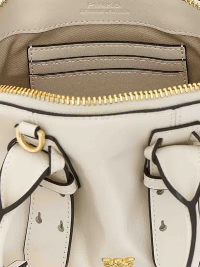 Pinko Leather Mini Escape Bag Bowling Bag In White