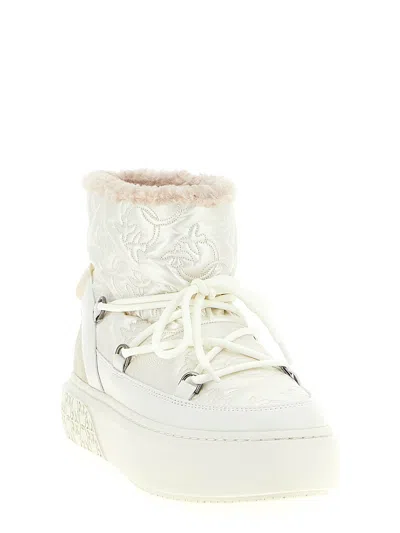 Pinko Yoko 19 Quilted Ankle Boots In White