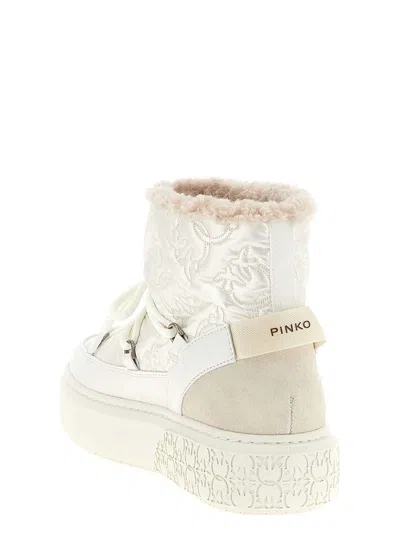 Pinko Yoko 19 Quilted Ankle Boots In White
