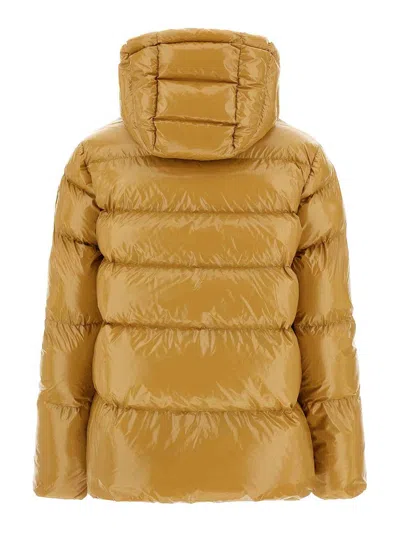 Pinko Nylon Padded Down Jacket In Gold