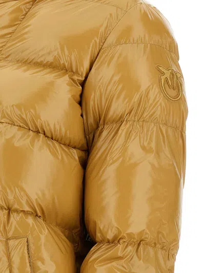 Pinko Nylon Padded Down Jacket In Gold