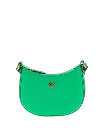 Pinko Baby Half Moon Shoulder Bag In Green