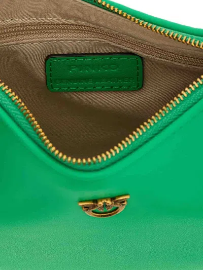 Pinko Baby Half Moon Shoulder Bag In Green